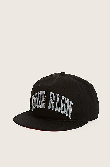 True Religion Collegiate Arched Logo Baseball Cap - Jet Black