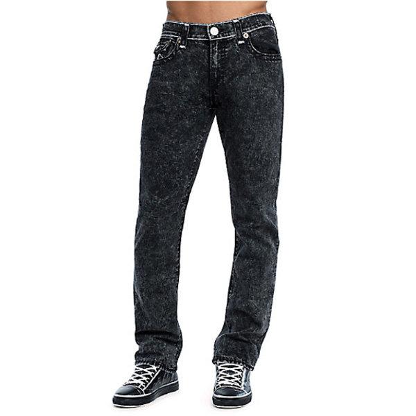 Void Tactics Mens Super T Ricky Straight Jean W/ Flap | Faded Black | Size 30 | True Religion