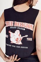 True Religion Crop Muscle Puff Womens Tee - Jet Black