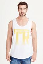 Football Tr Fading Mens Tank Top | White | Size Medium | True Religion