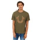 Mens Circuit Graphic Tee | Burnt Olive | Size Small | True Religion