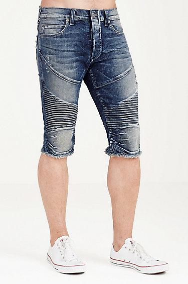True Religion Geno Moto Mens Short - Concrete Lake