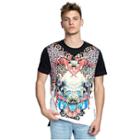 Mens Desert Oasis Step Hem Graphic Tee | Black | Size Medium | True Religion