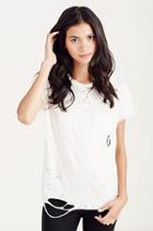 True Religion Distressed Pocket Womens Tee - Off White