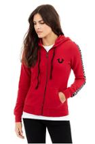 Horseshoe Active Zip Up Womens Hoodie | Ruby Red | Size Large | True Religion