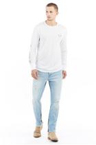 Metallic Varsity Long Sleeve Mens Thermal | White  | Size Medium | True Religion