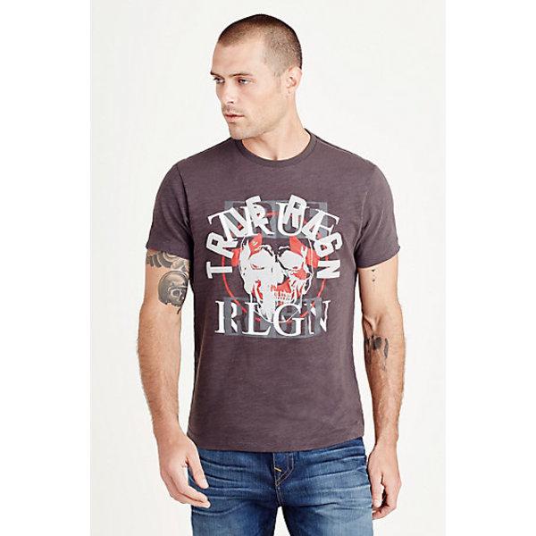 Layered Skull Mens Tee | Graphite | Size Medium | True Religion