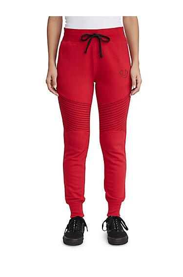 Women's Horseshoe Moto Jogger | Ruby Red | Size X Small | True Religion