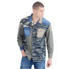 Mens Mixed Camo Denim Patch Shirt | Mix Territory | Size Medium | True Religion