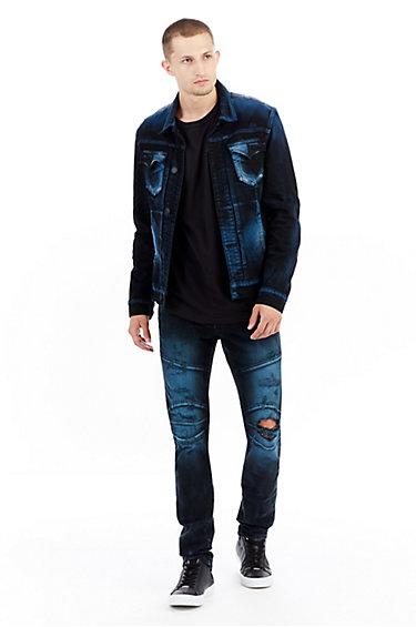 Dylan Renagade Mens Denim Jacket | Blue Blaze | Size Large | True Religion