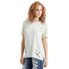High Low Distressed Womens Tee | Sage | Size X Small | True Religion