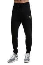 Mens Raw Edge Stained Glass Sweatpant | Black | Size Small | True Religion