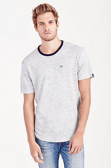True Religion Applique Mens Tee - Heather Grey