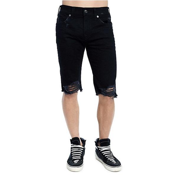 Mens Distressed Rocco Short | Chalkboard | Size 30 | True Religion