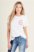 No Love Womens Tee | White | Size X Large | True Religion