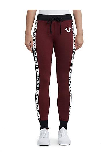 Women's Side Panel Skinny Legging | Burgundy | Size X Small | True Religion