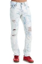 Men's Skinny Fit Big T Acid Wash Jean | Gloomy Cloud | Size 30 | True Religion