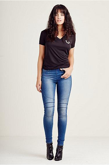 True Religion The Runway Moto Legging - Electric Night