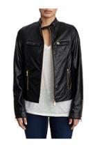 Women's Rib Panel Moto Jacket | Black | Size X Small | True Religion