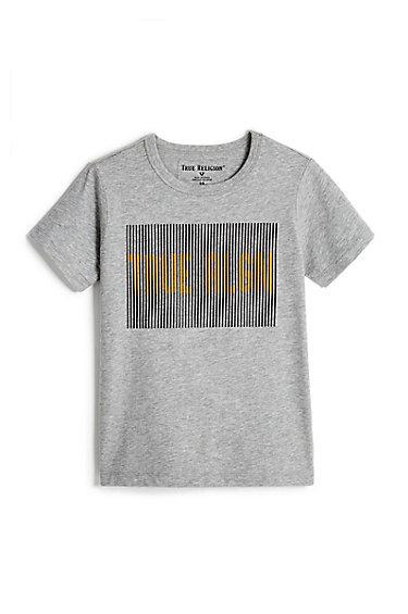 Men's Boys Tr Lines Tee | Heather Grey | Size Medium | True Religion