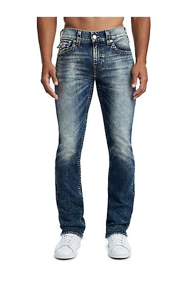 Men's Straight Fit Acid Wash Jean | Wood Stain | Size 28 | True Religion