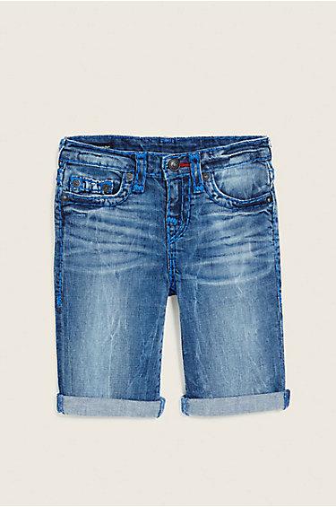 Geno Super T Kids Short | Crystal Wash | Size 12 | True Religion