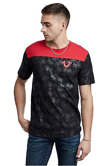 Men's Palm Sport Football Tee | Black/red | Size X Small | True Religion