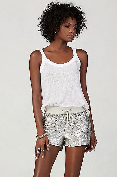 Sequin Runner Womens Short | Pale Agave | Size Small | True Religion