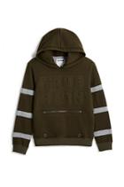Kids Embossed Hoodie | Olive | Size Small | True Religion