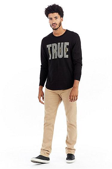 Mens Sateen Geno Slim Pant | Muse Dark Brown | Size 28 | True Religion