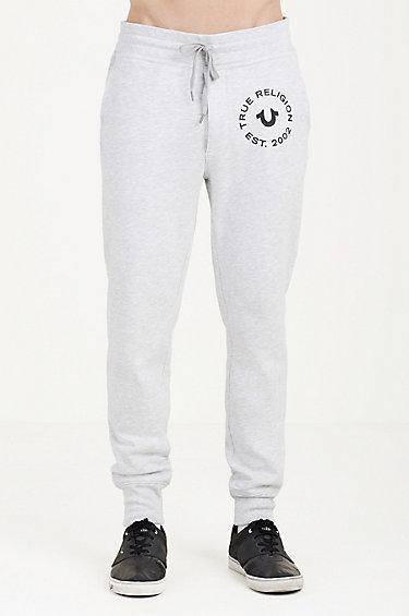 Contrast Mens Sweatpants | Heather Grey | Size X Large | True Religion