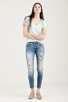 Halle Zig Zag Super Skinny Womens Jean | Indigo Cascade | Size 28 | True Religion