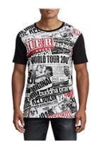 Men's Buddha Tabloid Elongated Tee | White/black | Size Small | True Religion