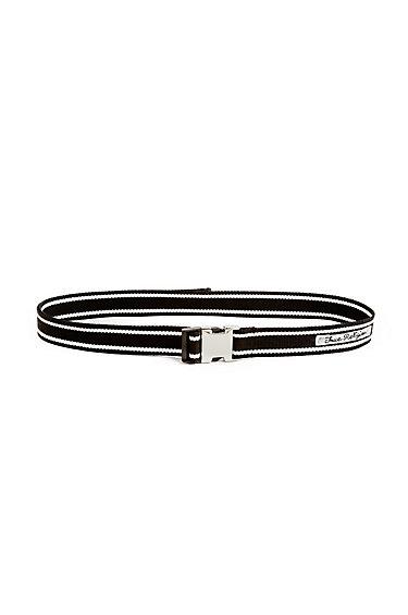 Mens Webbing Elongated Belt | Black/white  | Size Small | True Religion
