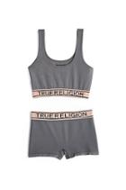Womens Bralette And Short Set | Charcoal/cherokee  | Size X Small | True Religion