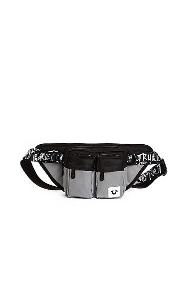 Mens Nylon Cross Shoulder Bag | Black | True Religion
