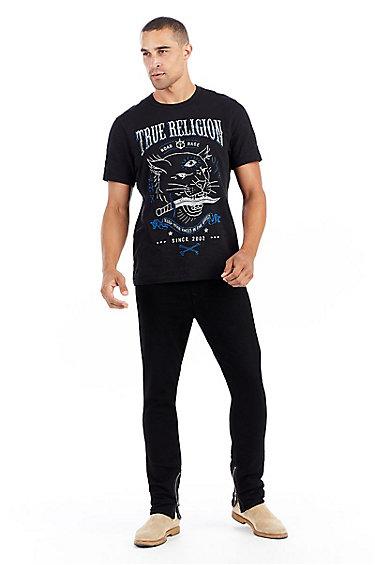 Short Sleeve Panther Mens Tee | Black | Size Xx Large | True Religion