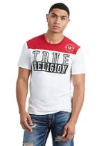 Block True Religion Football Mens Tee | White/red | Size Small