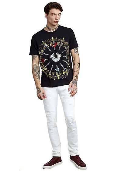 Mens Gothic Swords Tee | Black | Size X Small | True Religion