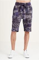Spiral Tie Dye Mens Sweat Short | Indigo | Size X Large | True Religion