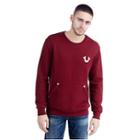 Core Metallic Pullover Crew Neck Mens Tee | Ruby Red | Size Small | True Religion