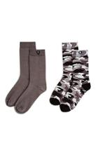 Tr Logo Socks Pack Of 2 | Grey Camo  | True Religion