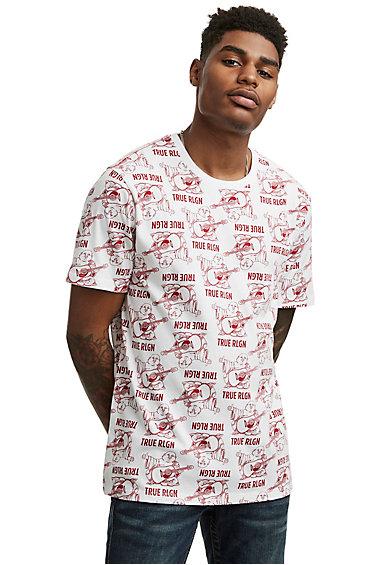 Buddha Mono Crew Neck Mens Tee | White | Size X Small | True Religion