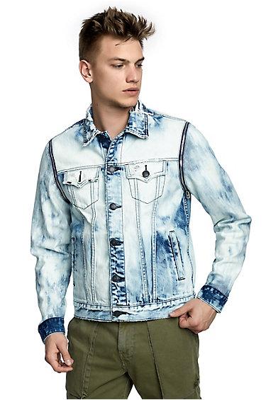 Mens Acid Wash 2 In 1 Danny Denim Jacket | Light Rail | Size Small | True Religion