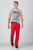 True Religion Hand Picked Ricky Straight Mens Red Pant - Red