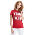 Floral Filled True Womens Tee | Ruby Red | Size Medium | True Religion