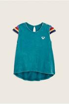Crochet Sleeve Kids Tee | Jade | Size X Large | True Religion