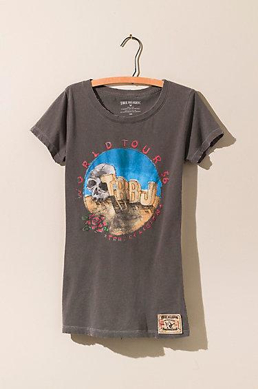 True Religion Trbj Crew Neck Womens Tee - Black