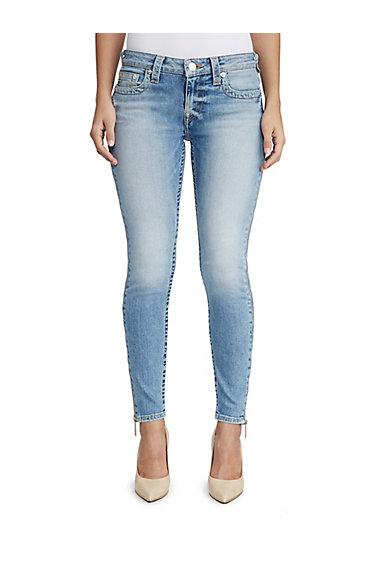 Womens Full Zip Ankle Super Skinny Jean | Aura Quartz | Size 23 | True Religion