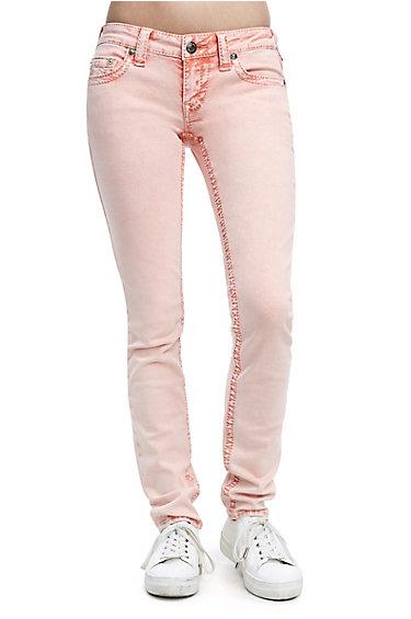 Women's Skinny Fit Big T Jean | Lava Wash Papaya | Size 23 | True Religion